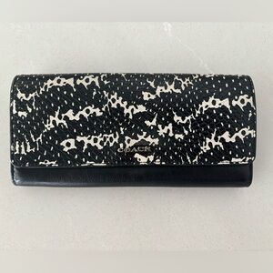 Coach black and white leather wallet